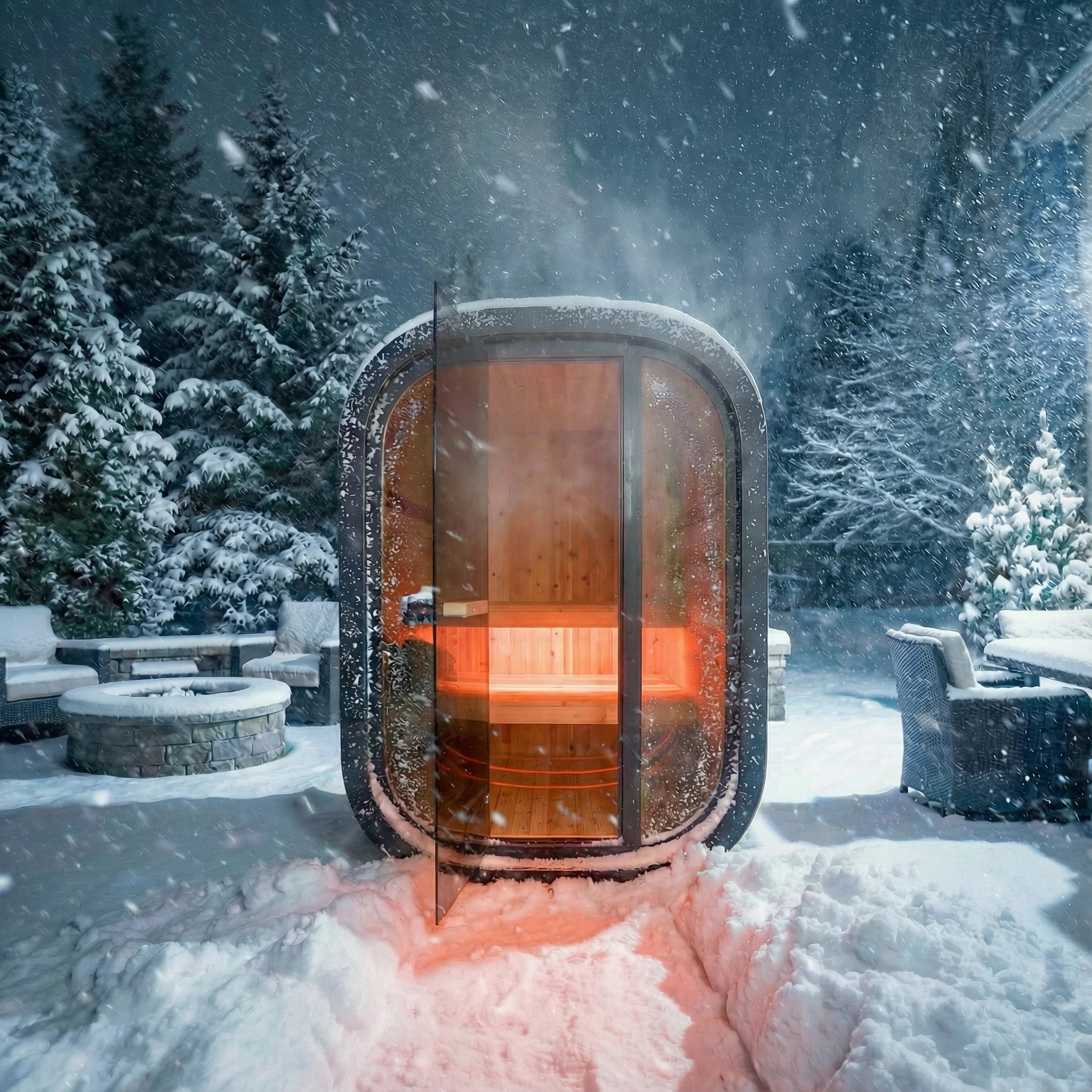 outdoor sauna pro snow blizzard