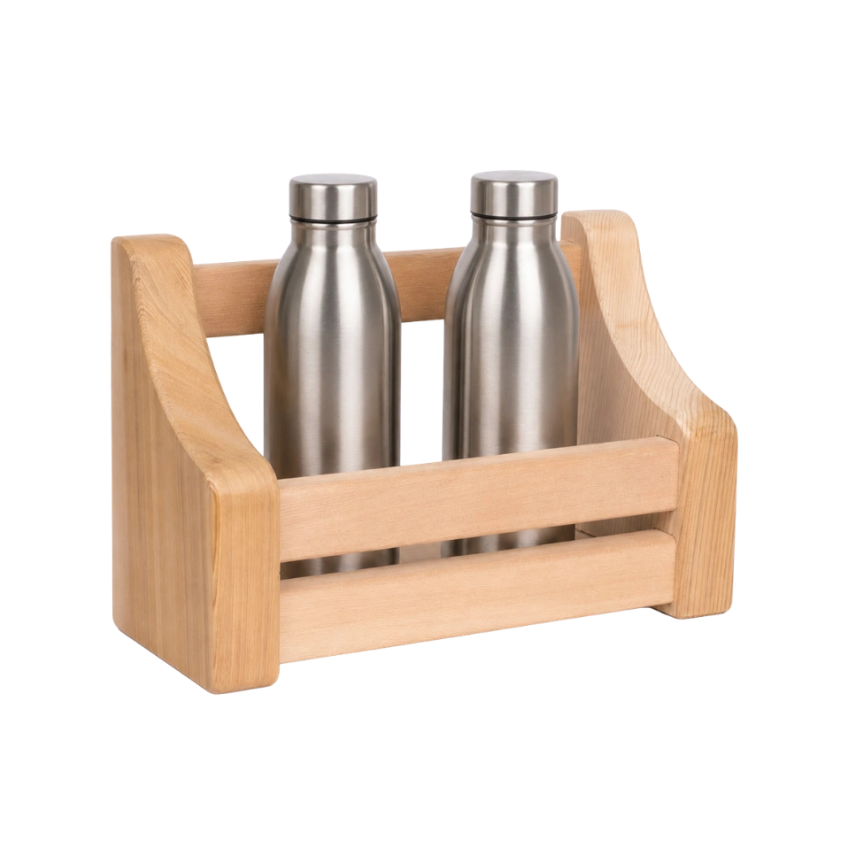 sauna cedar bottle shelf