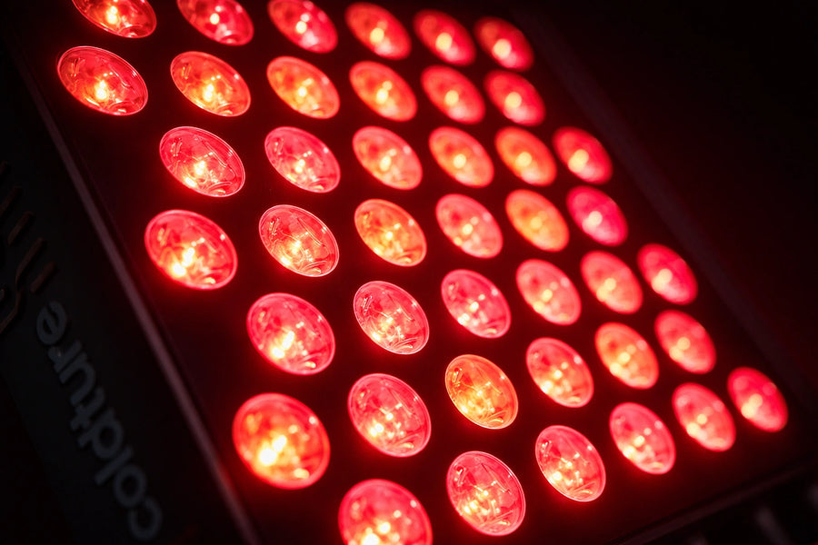 close-up of the LED array on the Coldture PRO red light panel