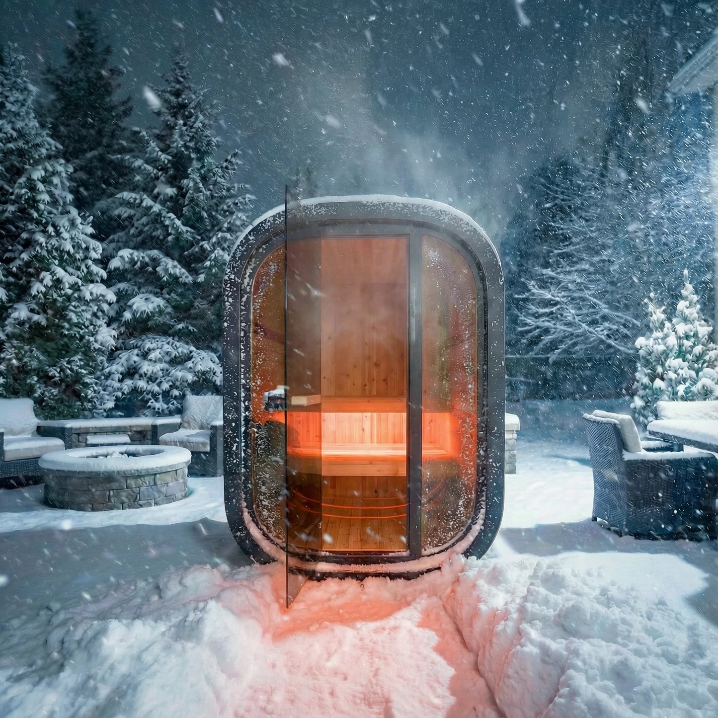 outdoor sauna pro snow blizzard